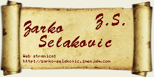 Žarko Selaković vizit kartica